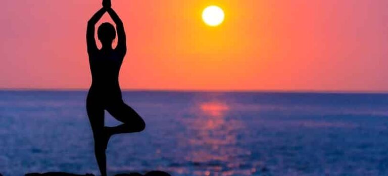 Morning by the sea doing Yoga