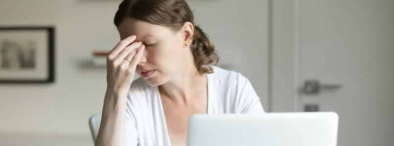 Woman with a phentermine headache