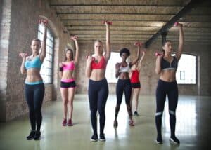 women in fitness class