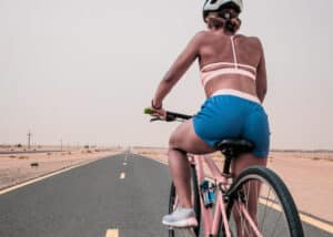 woman riding bicycle