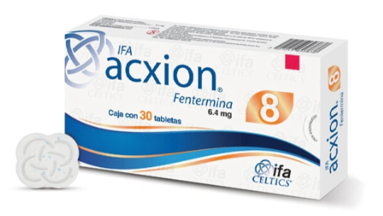 Acxion 6.4mg Fentermina box with pill