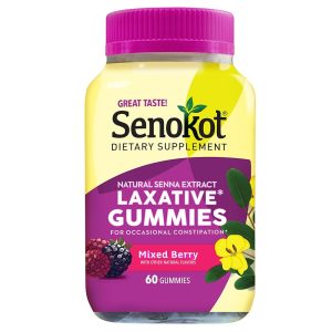 Senokot laxative gummies mixed berry dietary supplement
